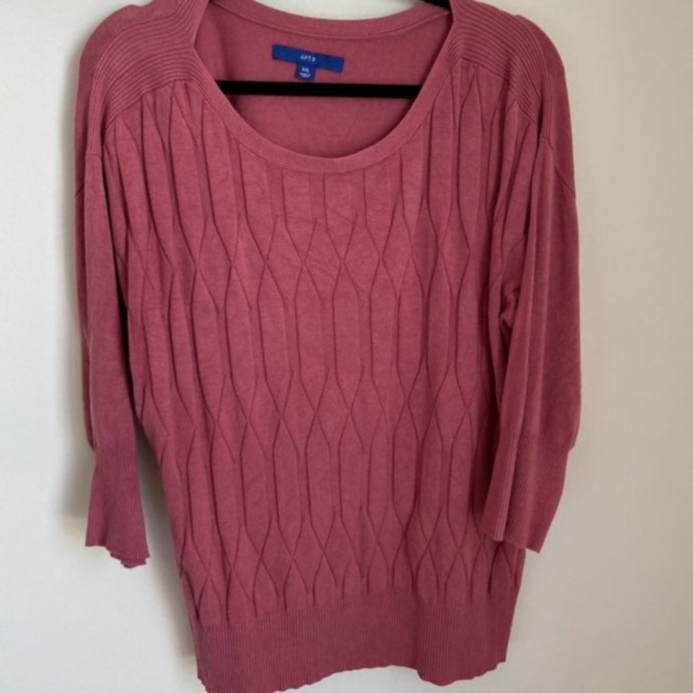 Apt. 9 Pink Sweater 3/4 Sleeves